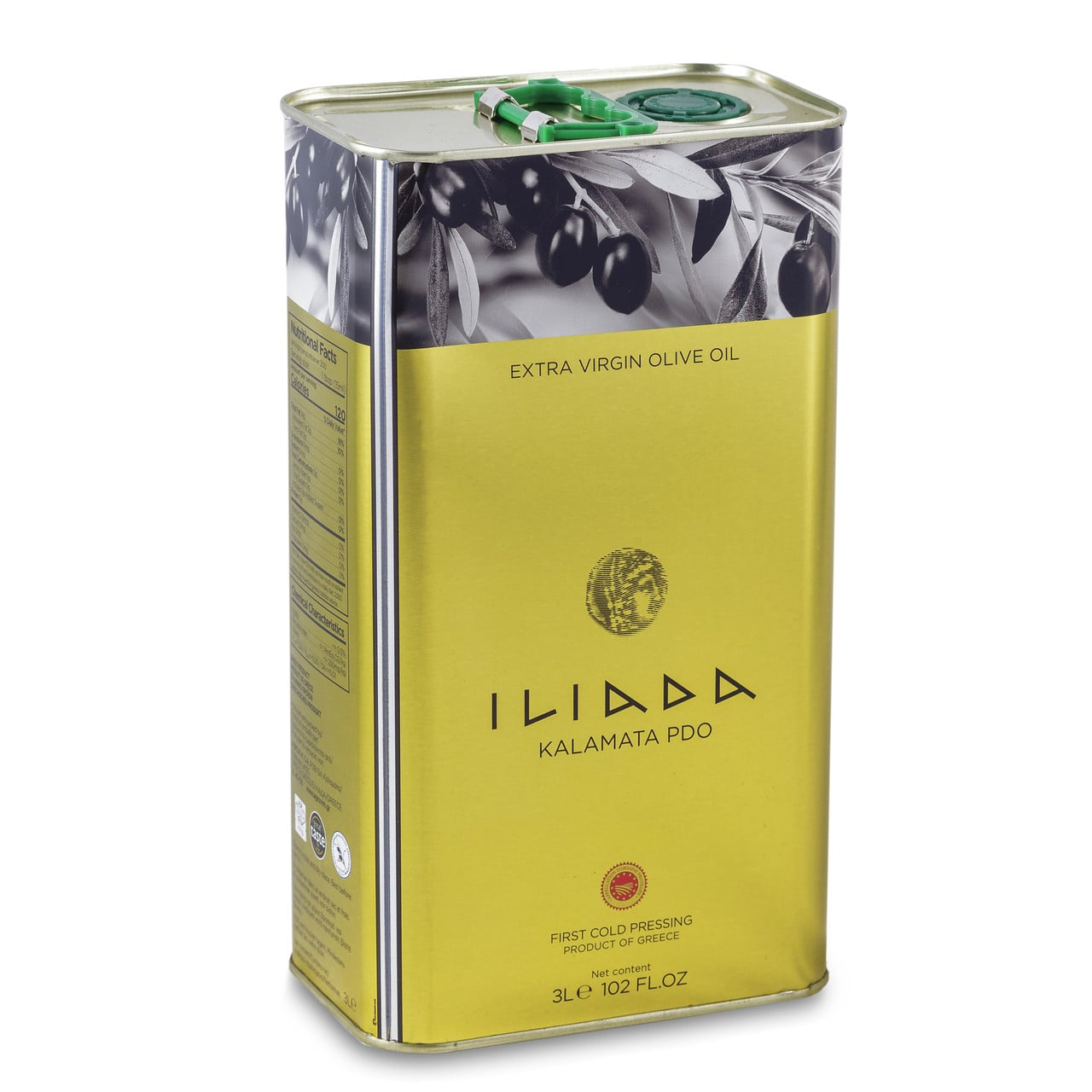 Iliada Kalamata PDO extra virgin olive oil, 3 liter tin