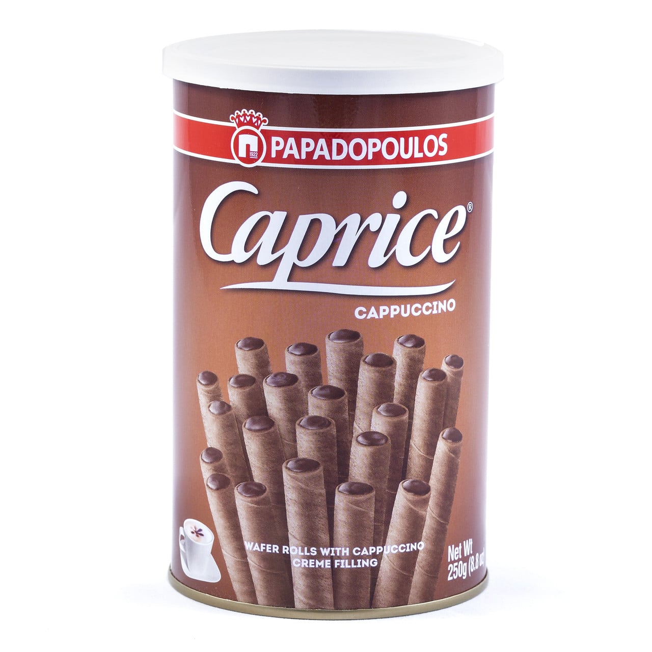 Papadopoulos Caprice cappuccino wafer rolls 250 g