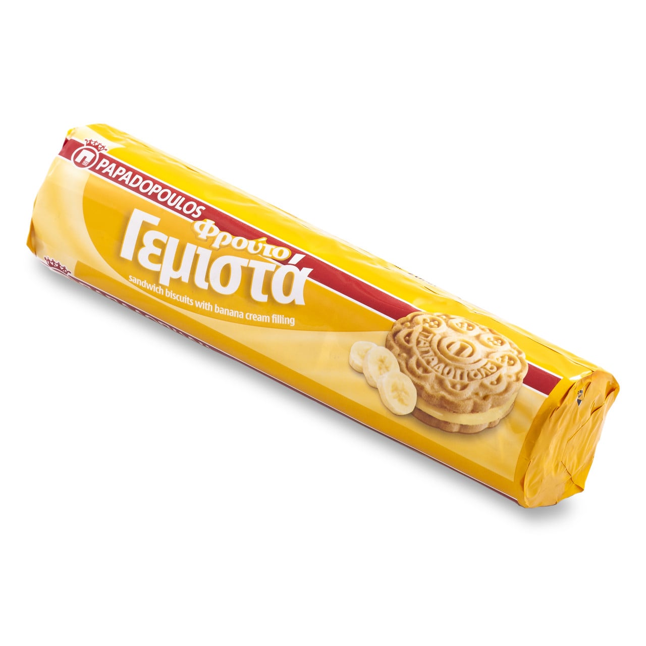 Papadopoulos Gemista banana cream sandwich biscuits